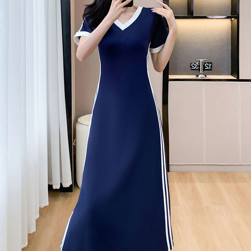 【M-4XL】👗Ženska ležerna i jednostavna haljina s V-izrezom-HR