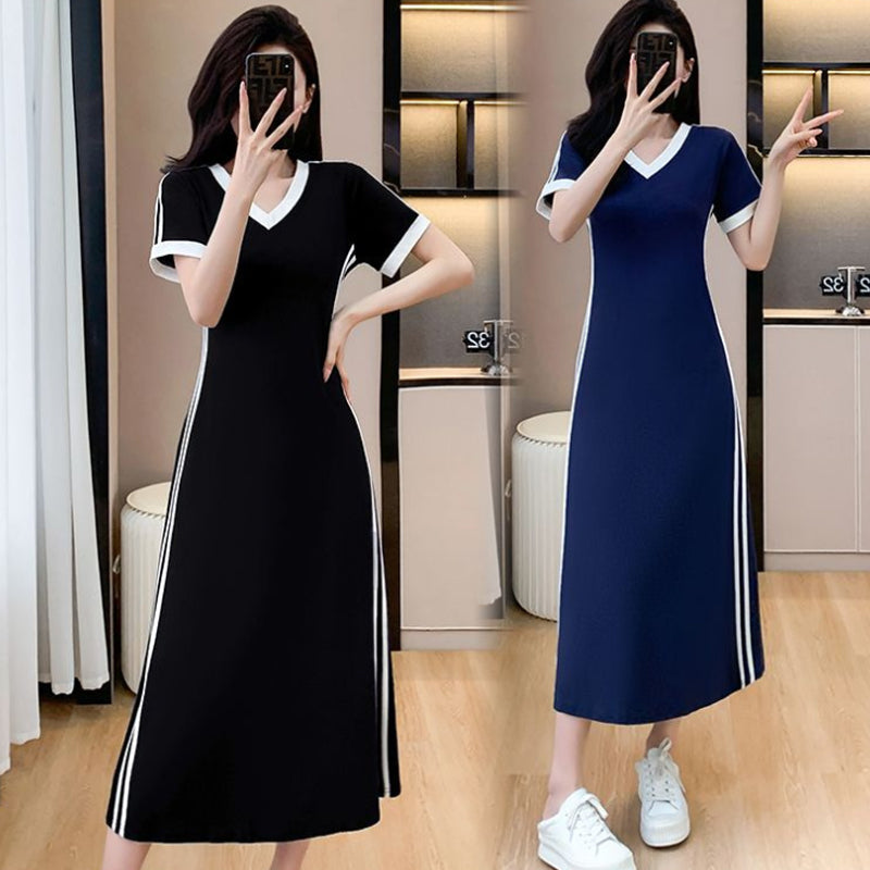 【M-4XL】👗Ženska ležerna i jednostavna haljina s V-izrezom-HR