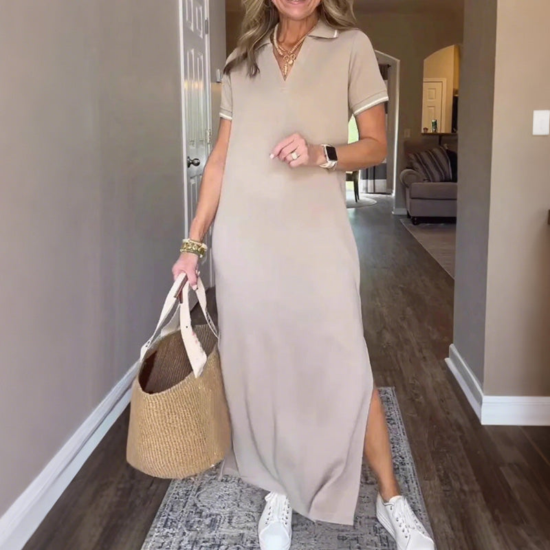 Moteriškas maksi sijonas su šoniniais skeltukais-LT