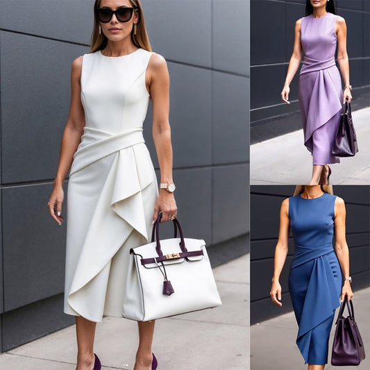 Vestido de mujer con escote redondo-ES