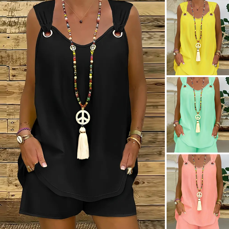 Σετ 2 τεμαχίων - αμάνικο τοπ και σορτς-GR