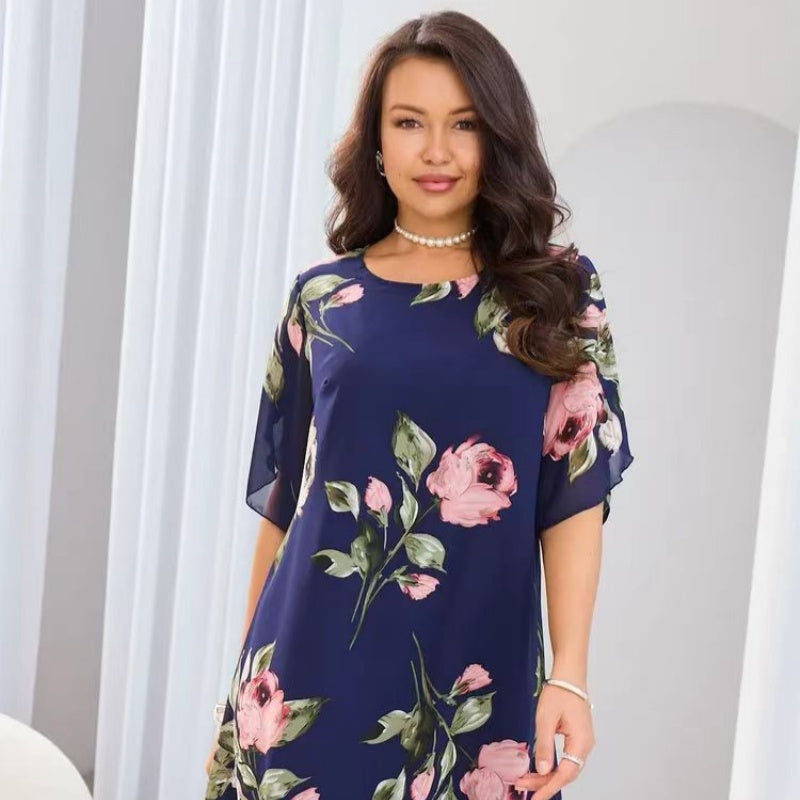 Ženska haljina s cvjetnim printom-HR