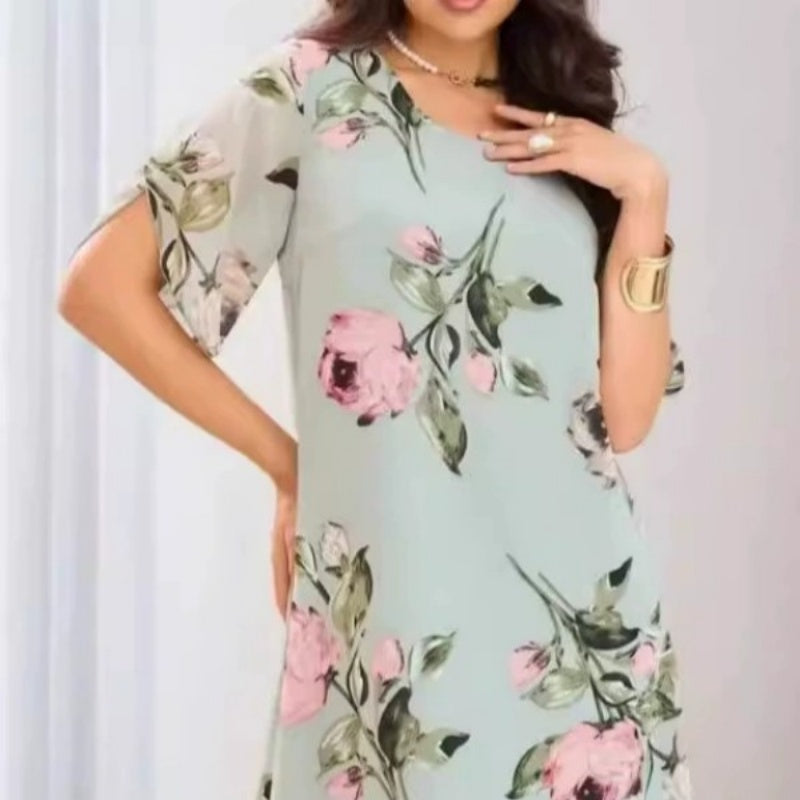 Ženska haljina s cvjetnim printom-HR