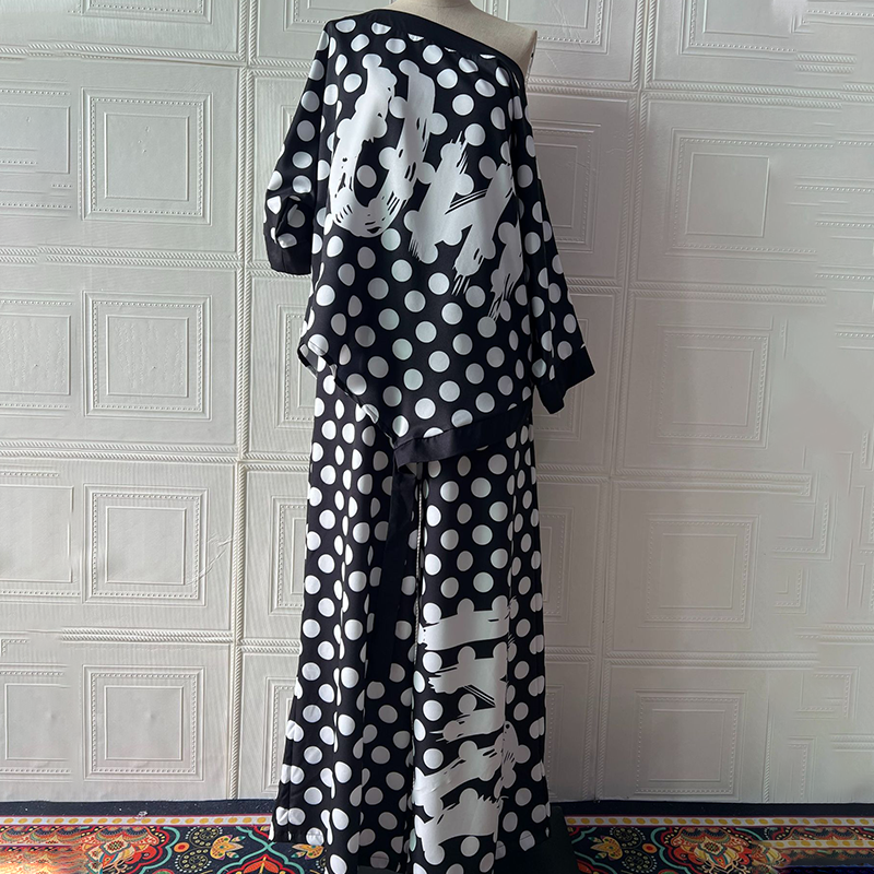 2-delni komplet: prevelik top in široke hlače za ženske-SI