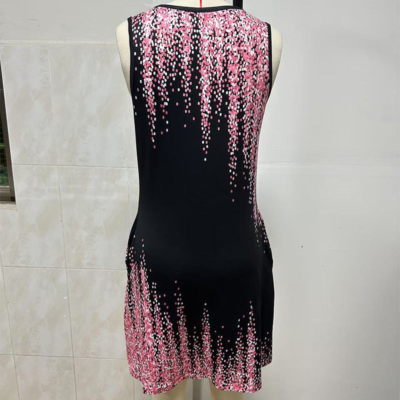 ✨Modna ženska haljina bez rukava s printom🦋-HR