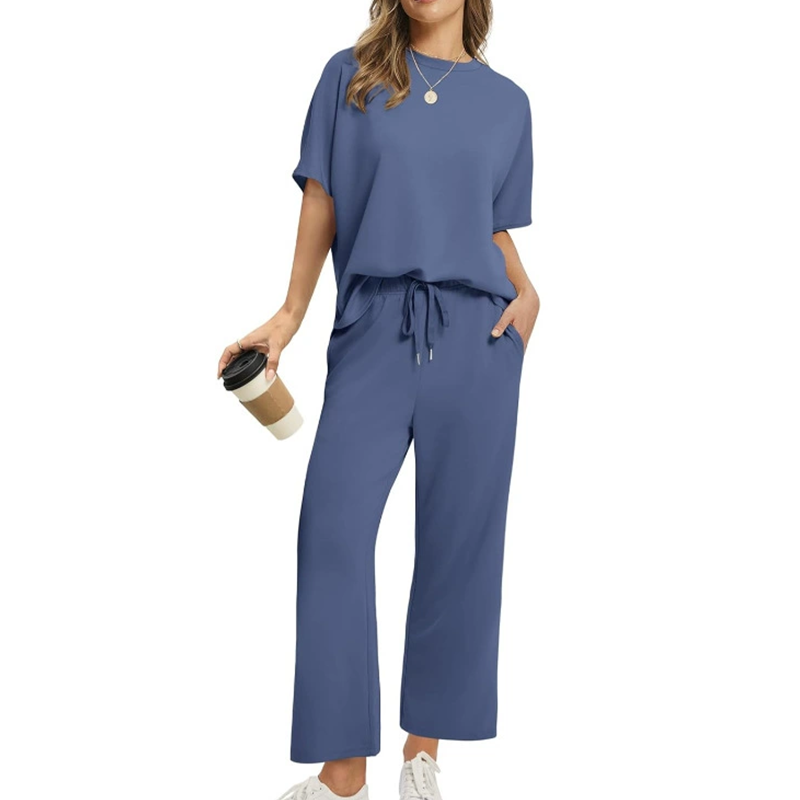 Conjunto de top y pantalón casual suave para mujer-ES