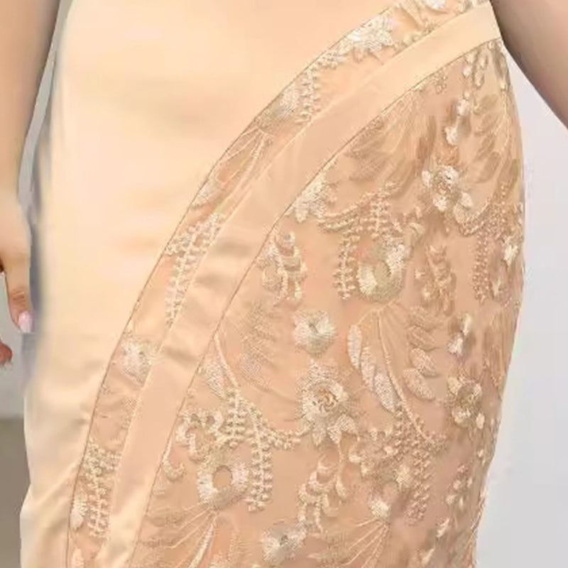 Elegantna čipkasta obleka s cvetjem-SI