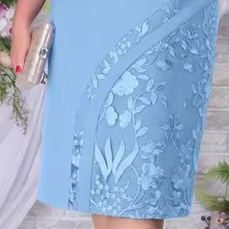 Elegantna čipkasta obleka s cvetjem-SI