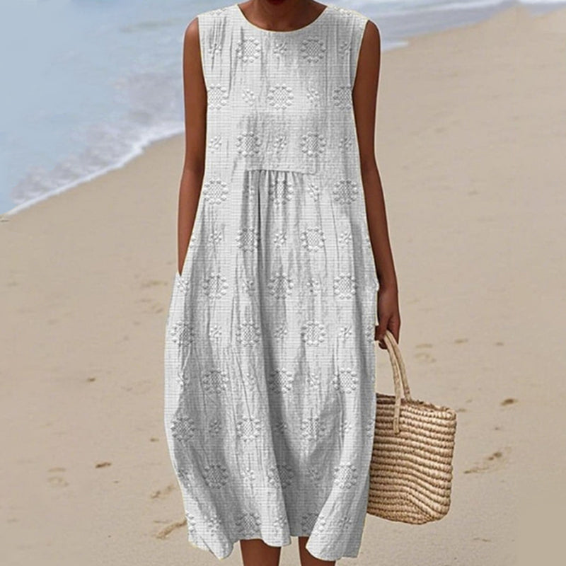 Moteriška laisvalaikio suknelė be rankovių-LT