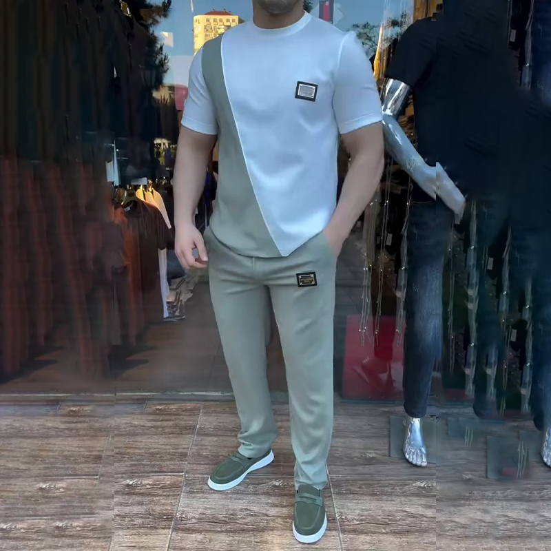 🔥 Šios vasaros tendencijos! 💁‍♀️ Vyriškas palaidinės ir kelnių komplektas kasdienai-LT