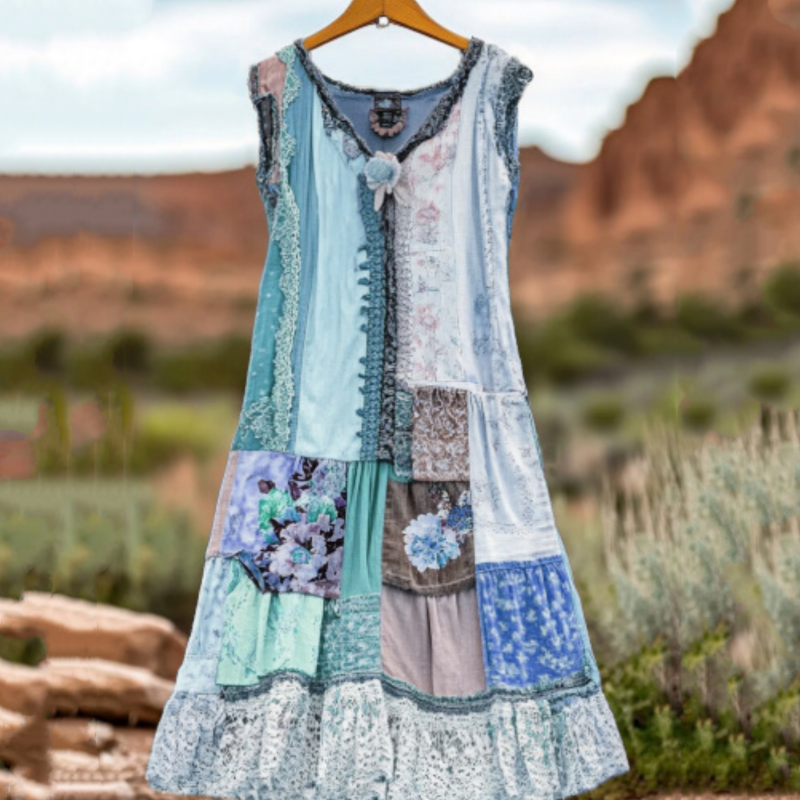 🔥 Ženska obleka brez rokavov s cvetličnim potiskom vintage 🍃👗-SI