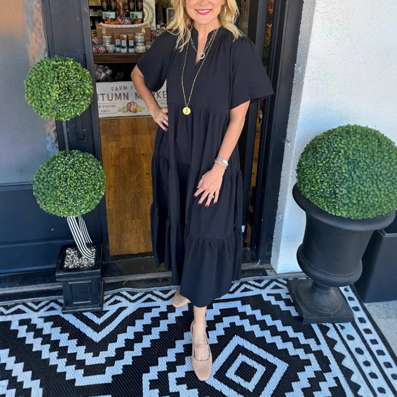 💐 Elegante falda larga de mujer, rica en capas, suelta y cómoda.-ES