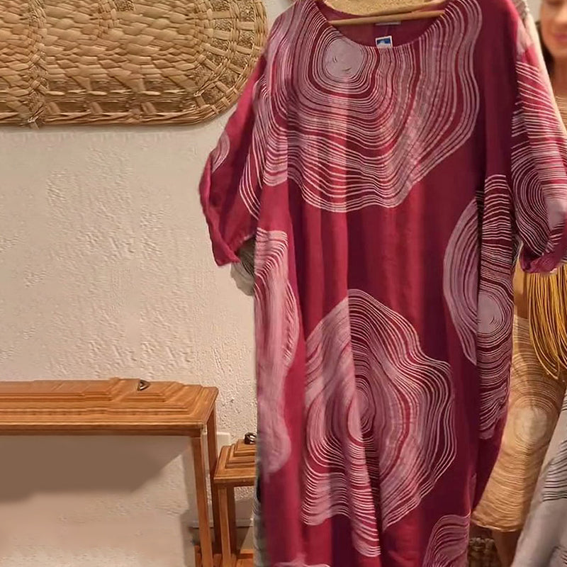 Γυναικείο φόρεμα με τυπωμένο ντεκολτέ V-GR