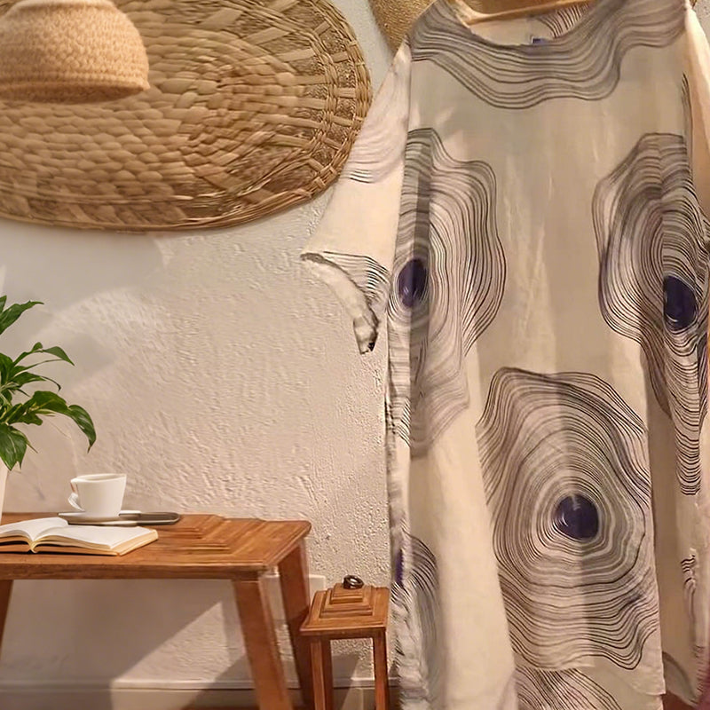 Γυναικείο φόρεμα με τυπωμένο ντεκολτέ V-GR