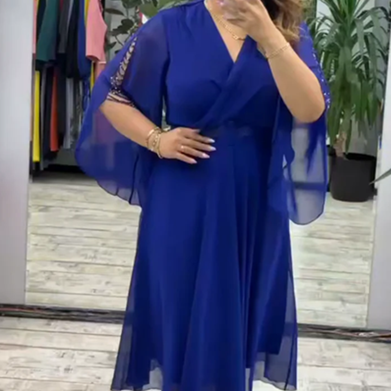 👗 Κομψό γυναικείο φόρεμα με V λαιμόκοψη-GR