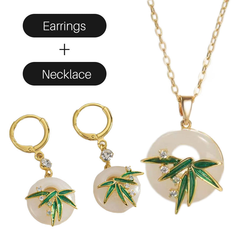 Σκουλαρίκια και κολιέ από μπαμπού σε μοντέρνο ανατολίτικο στιλ-GR