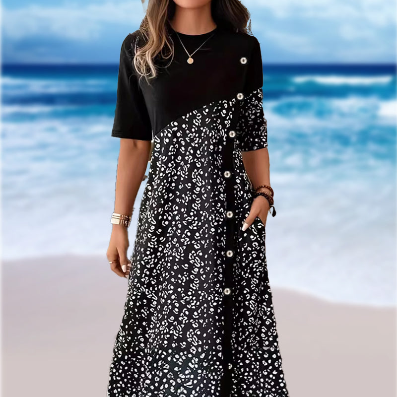 Vestidos de algodón estampados vintage para mujer-ES