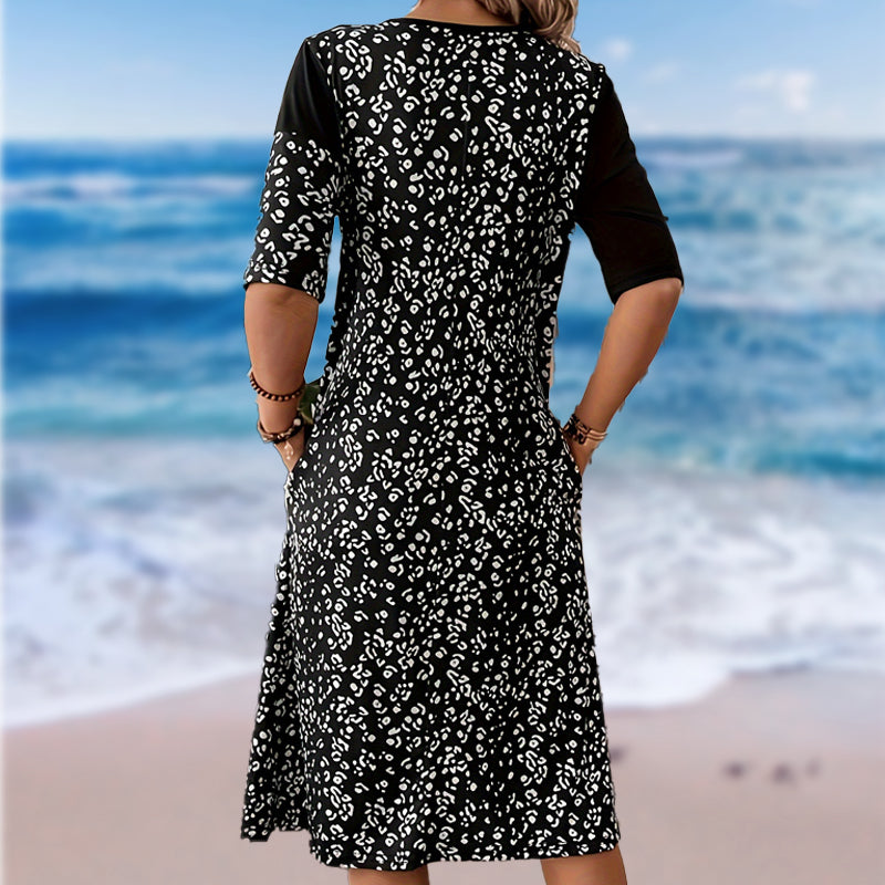 Vestidos de algodón estampados vintage para mujer-ES