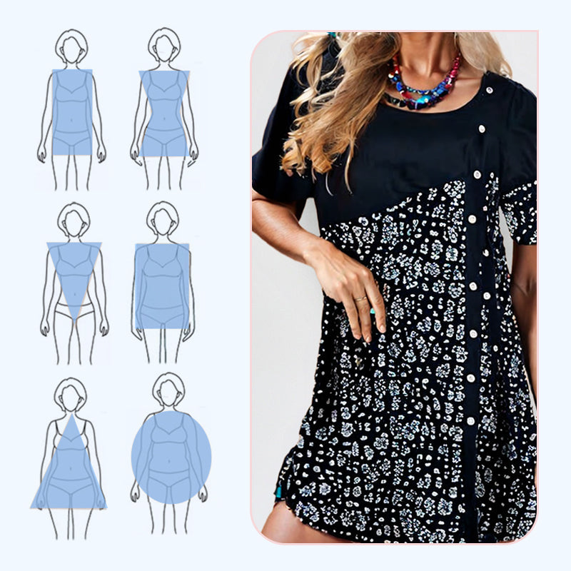 Vestidos de algodón estampados vintage para mujer-ES