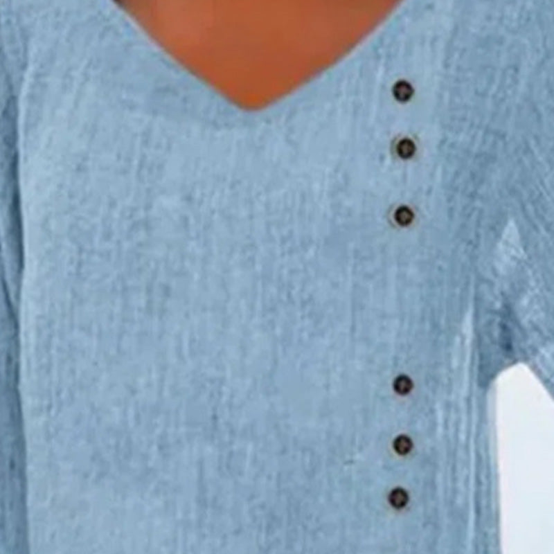 ✨Νέα Ρομαντική Σικ Γυναικεία Μπλούζα με V λαιμόκοψη-GR