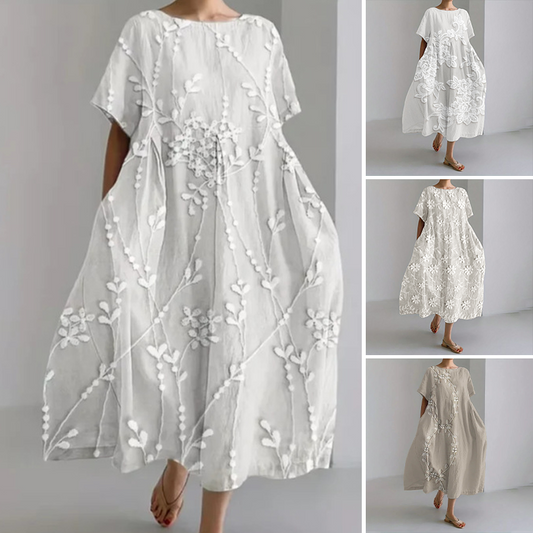 🔥Άνετο μάξι φόρεμα από 100% λινό-GR