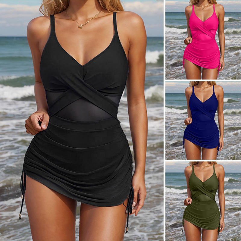 Seksualus, vienspalvis tinklinis maudymosi kostiumėlis-LT