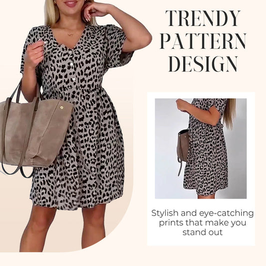 【S-3XL】🌸Trumpų rankovių gėlėta suknelė-LT