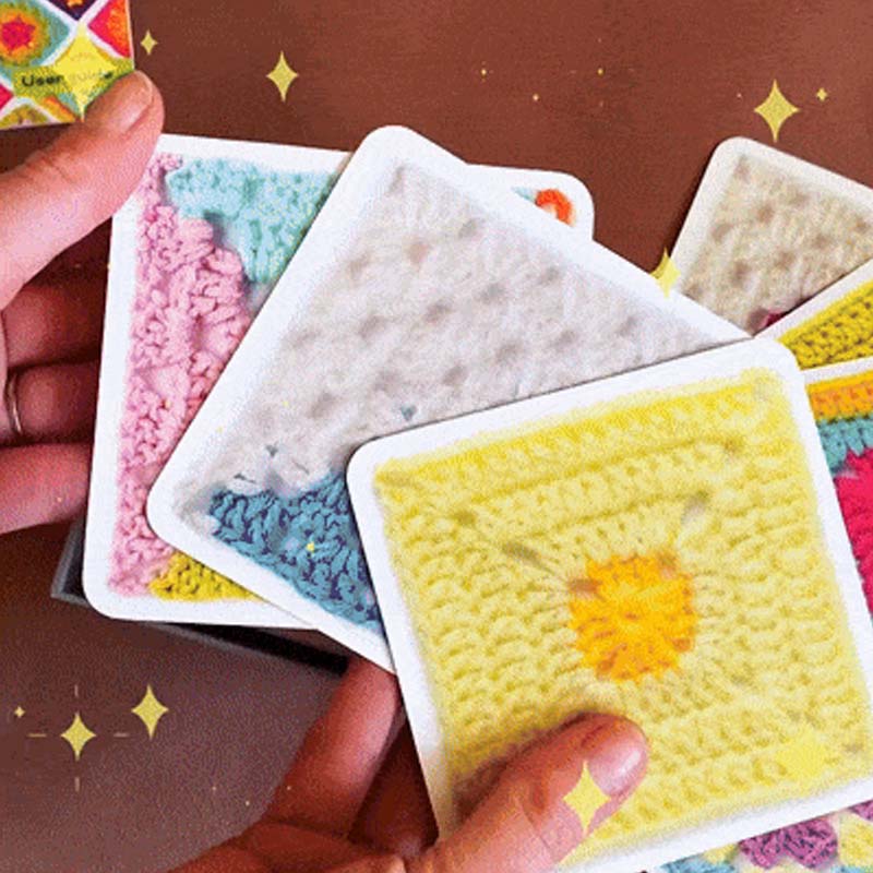 🧶✨Močiutės kvadratinių kortų žaidimas – 50 raštų, kuriuos galima derinti ir sukurti-LT