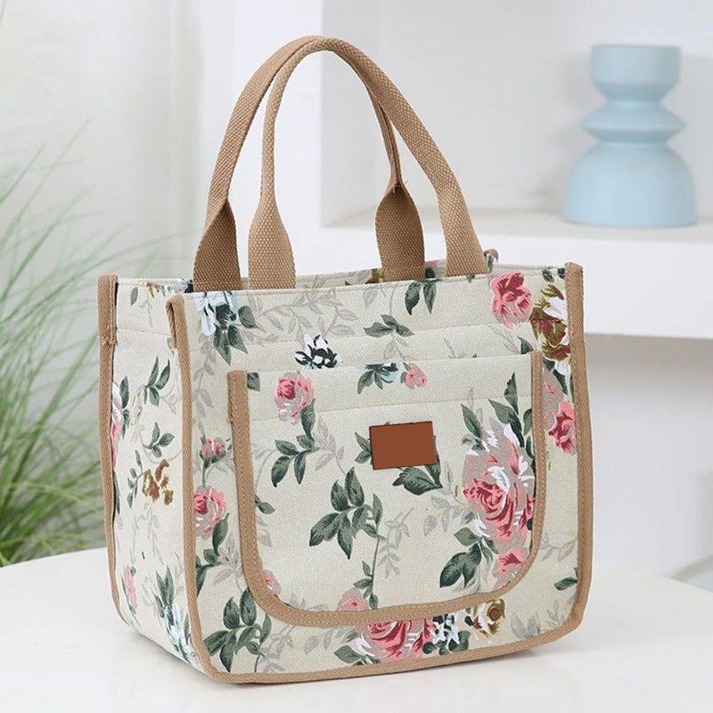 🌺Γυναικεία τσάντα φαγητού με λουλουδάτο print-GR