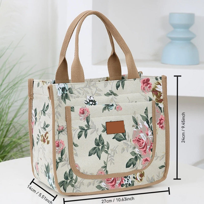 🌺Γυναικεία τσάντα φαγητού με λουλουδάτο print-GR