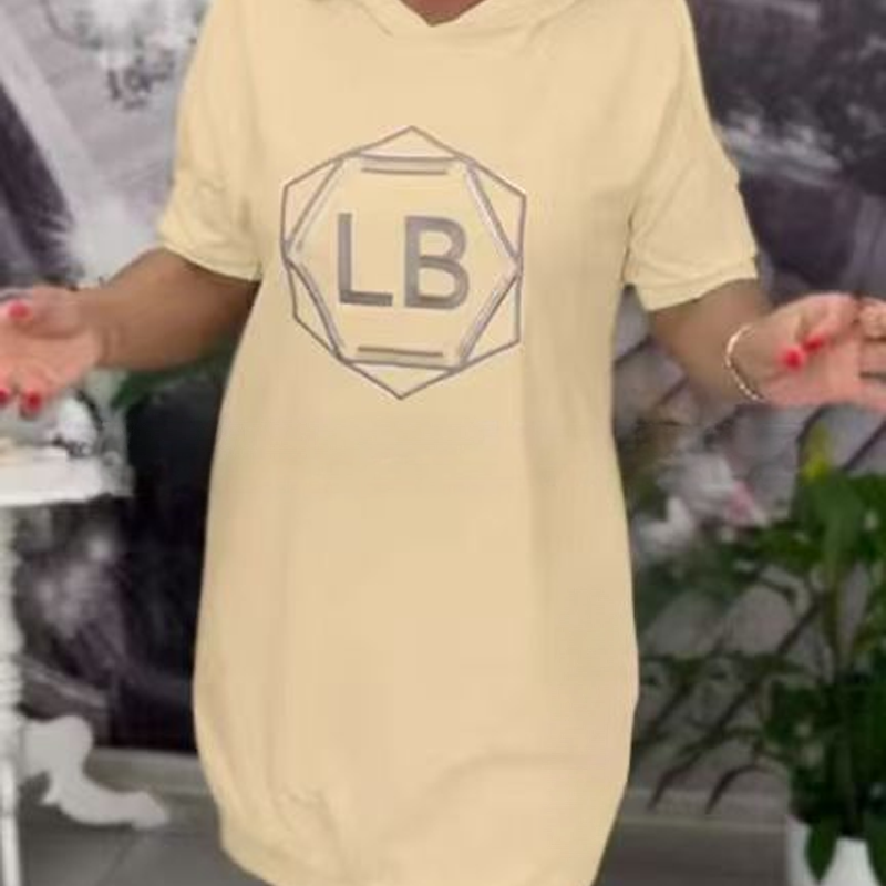 Prevelik pulover s potiskom črk-SI