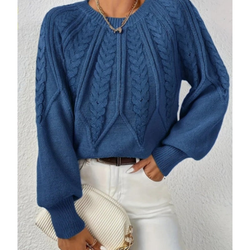 Blusa informal de punto de manga larga para mujer, tallas S a 2XL-ES