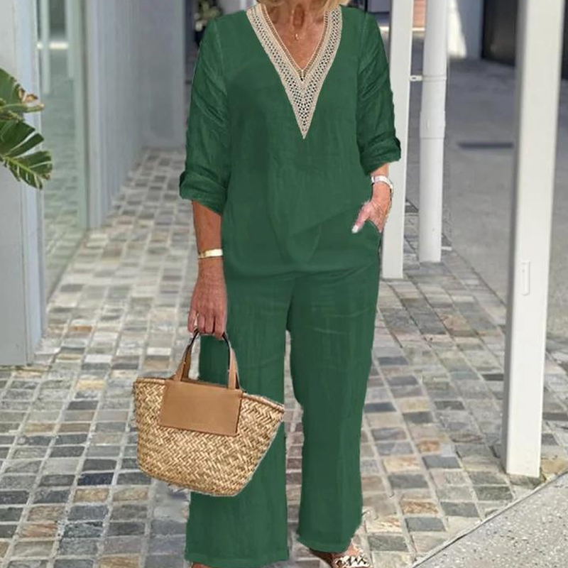 【S-3XL】✨Moteriška palaidinė su V formos iškirpte ir plačiomis kojomis-LT