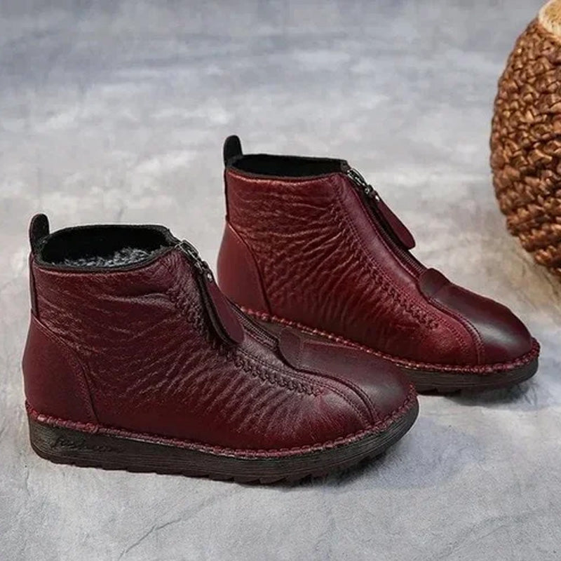 ❄️ Γυναικεία ζεστά χειμωνιάτικα μποτάκια με φερμουάρ 👢💕-GR