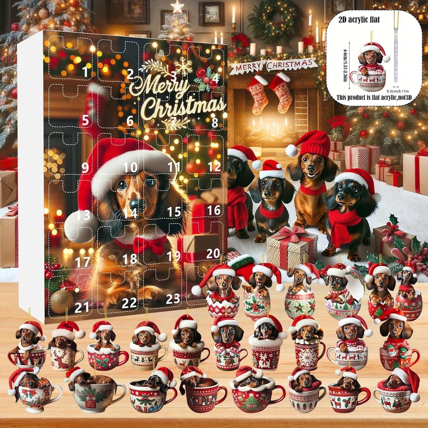 🎅Calendario de Adviento de Perros Salchicha Navideños 2025-ES