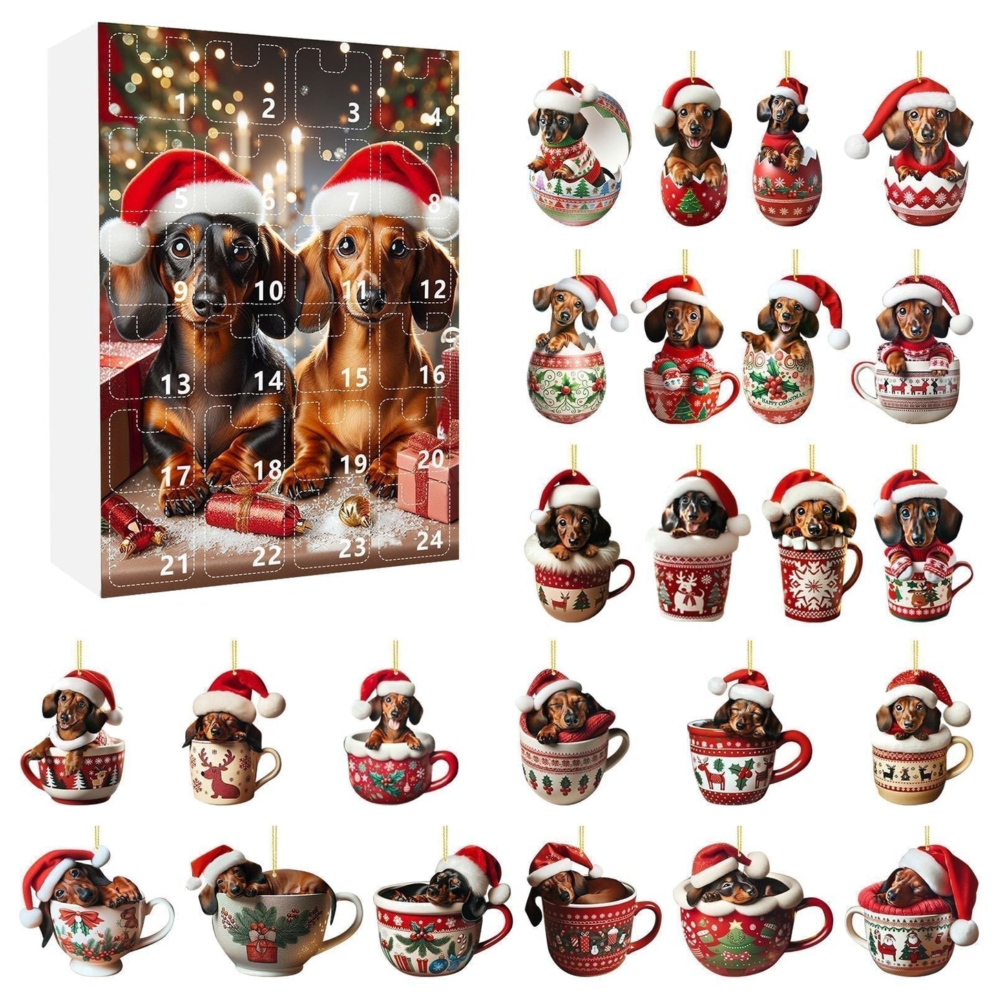 🎅Calendario de Adviento de Perros Salchicha Navideños 2025-ES