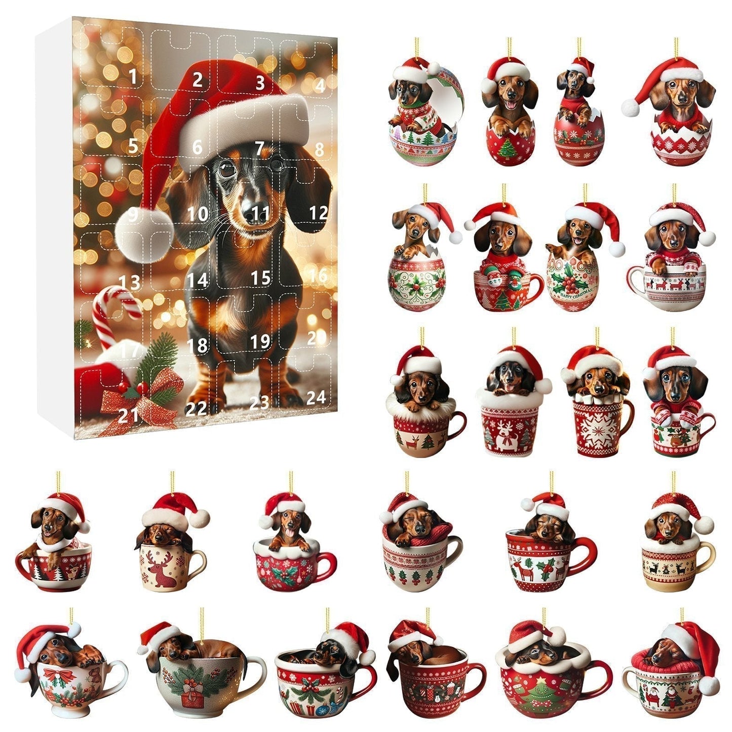 🎅Calendario de Adviento de Perros Salchicha Navideños 2025-ES