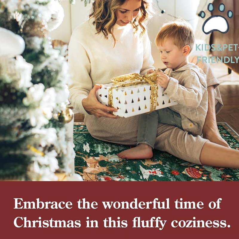 Ένα απαλό, αντιολισθητικό χριστουγεννιάτικο χαλί για διακόσμηση σπιτιού-GR