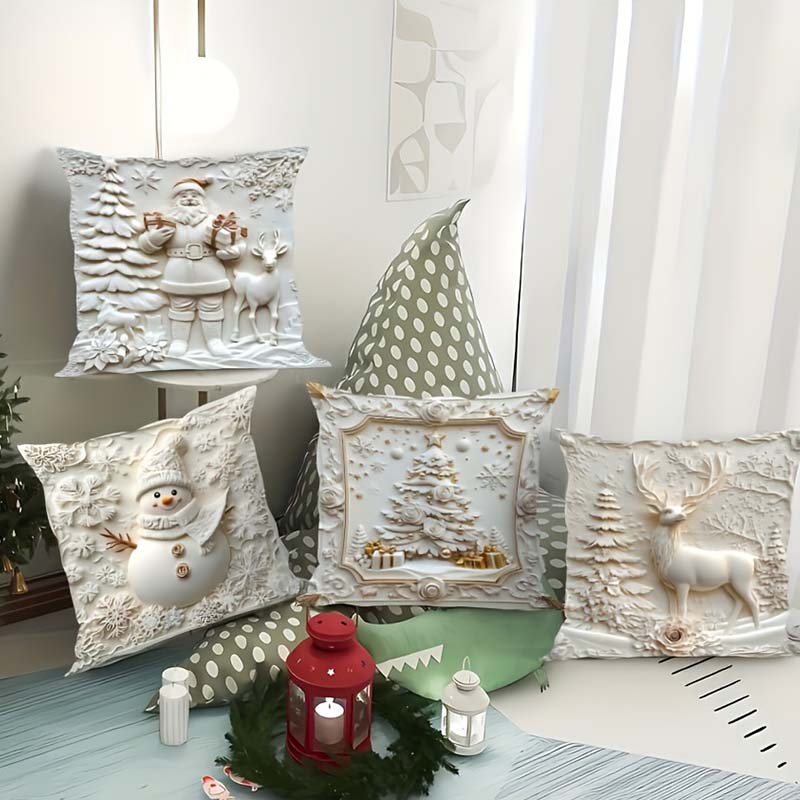 🎄Elegantes fundas de almohada navideñas-ES