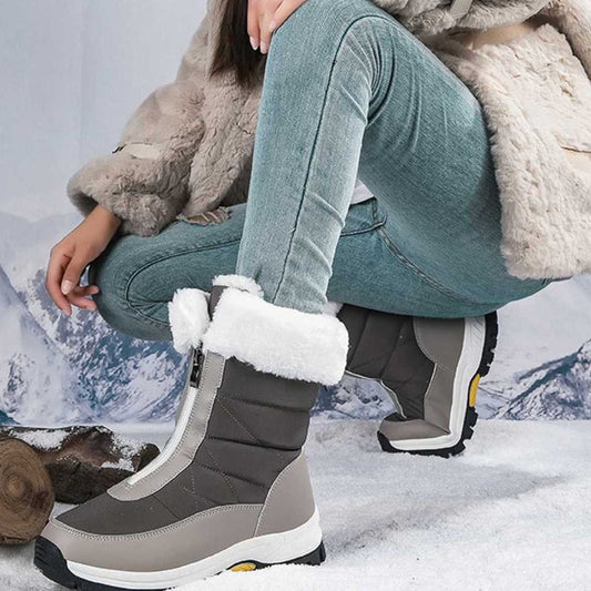 【EU36-42】❄️Botas de invierno para mujer de PU con forro de algodón y forro polar-ES