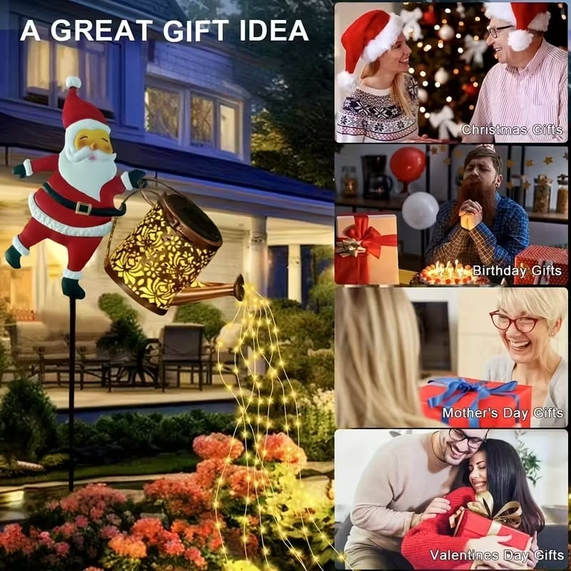 🎅 Ηλιακό φωτιστικό Άγιου Βασίλη - Μαγικό φως γεμίζει τον κήπο σας με μια εορταστική λάμψη. ✨-GR