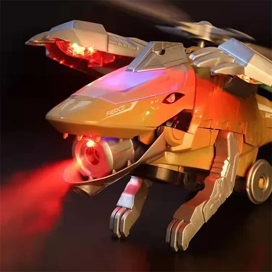 Gran oferta de helicóptero de dinosaurio transformable con LED-ES