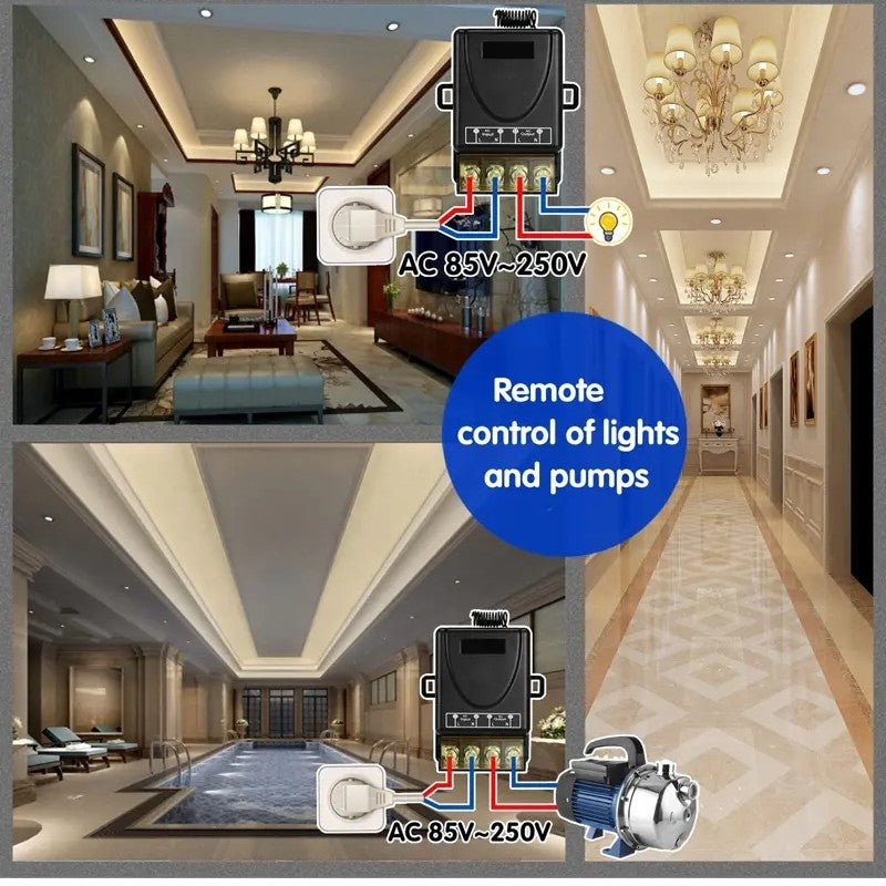 Belaidis nuotolinio valdymo jungiklis ir imtuvas, nereikia laidų-LT