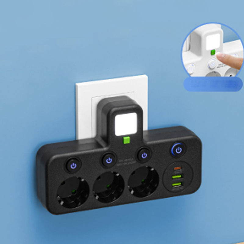 🔌⚡Έξυπνο καλώδιο τροφοδοσίας με θύρες USB (πρίζα EU)-GR